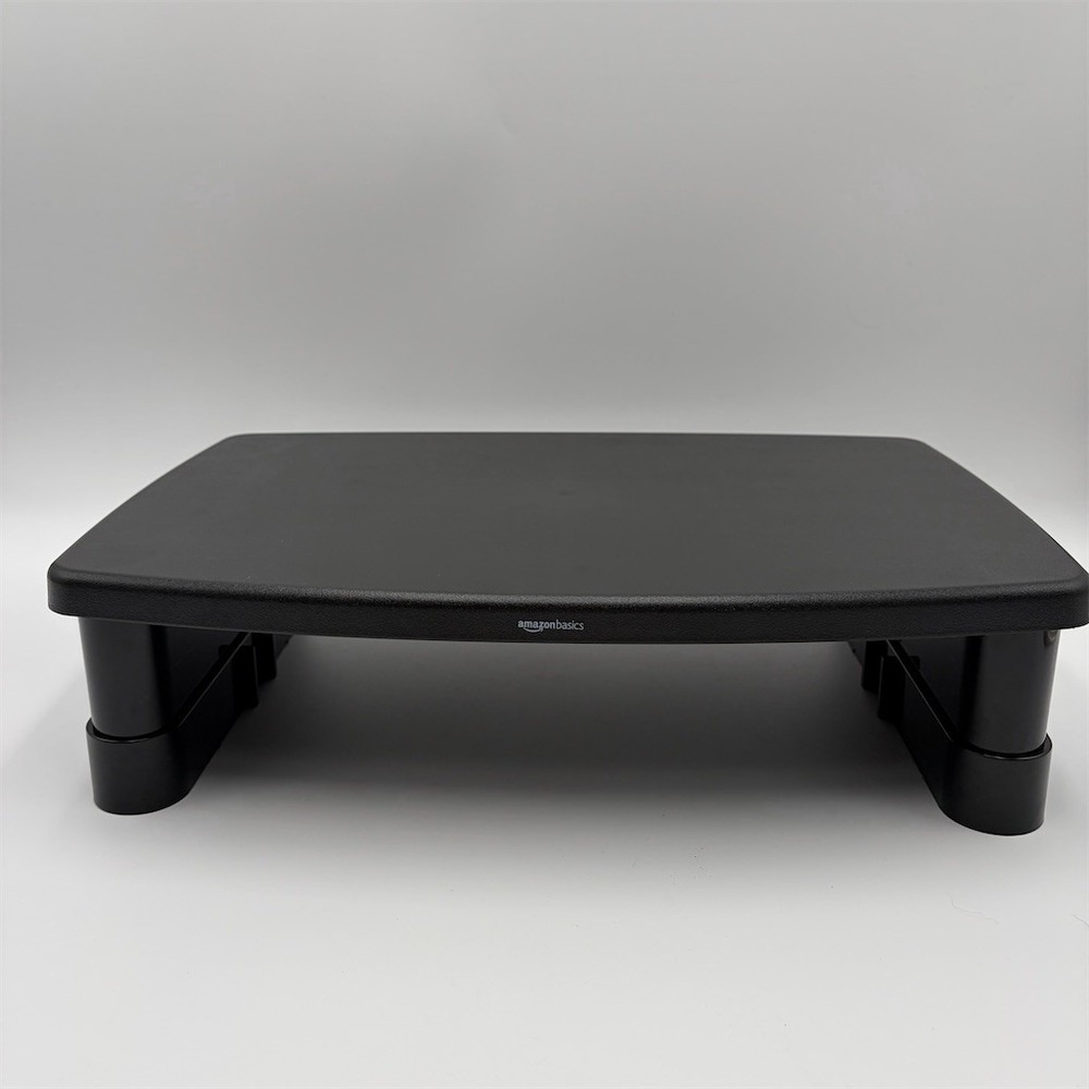 Amazon Basics Adjustable Monitor Stand Riser Platform Black Ergonomic